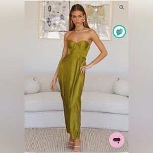Hello Molly Strapless Green Dress